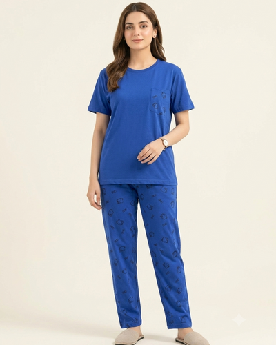 Royal Blue Kitty Bow Lounge Set