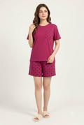 Berry Heart Print Shorts Set