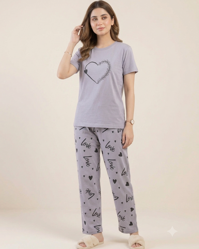 Lilac Love Heart Lounge Set