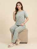 Sage Bow Print Lounge Set
